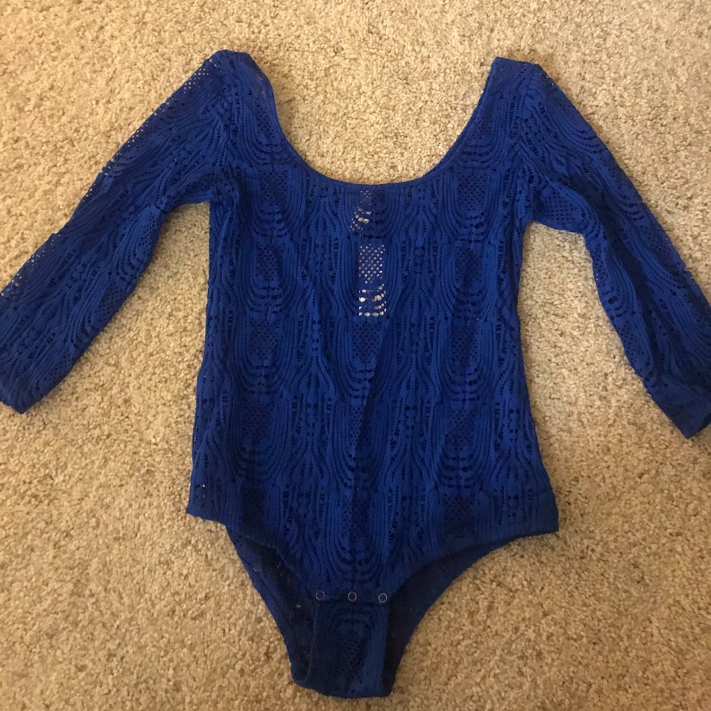 Zimmermann blue lace bodysuit sz2 (US-6)